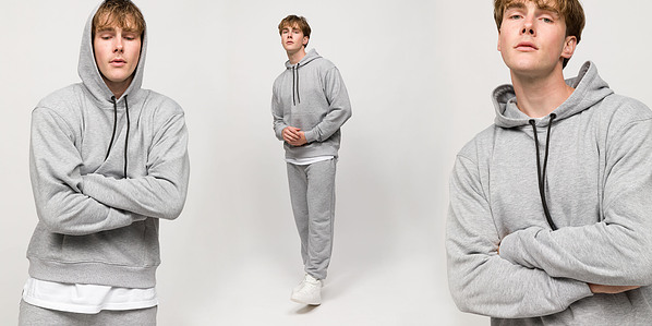 model fashion lookbook plain background, photostudio