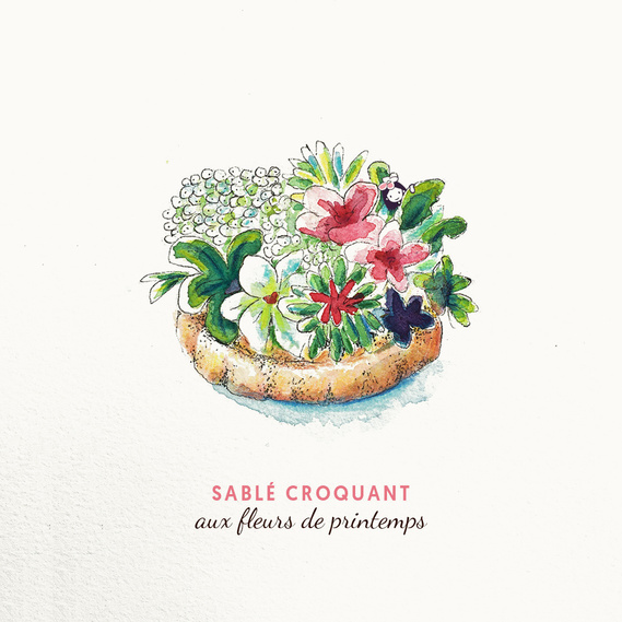 Sablé croquant aux fleurs de printemps - Collection Gourmandises - Papeterie - Atelier Blanc papier - 10€ à l'unité / 26€ en trio.