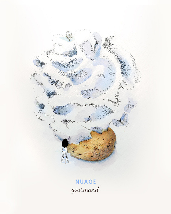 Nuage gourmand - Collection Gourmandises - Papeterie - Atelier Blanc papier - 10€ à l'unité / 26€ en trio.