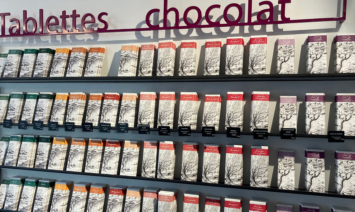 Gamme complète de tablettes de chocolat Vincent Guerlais.