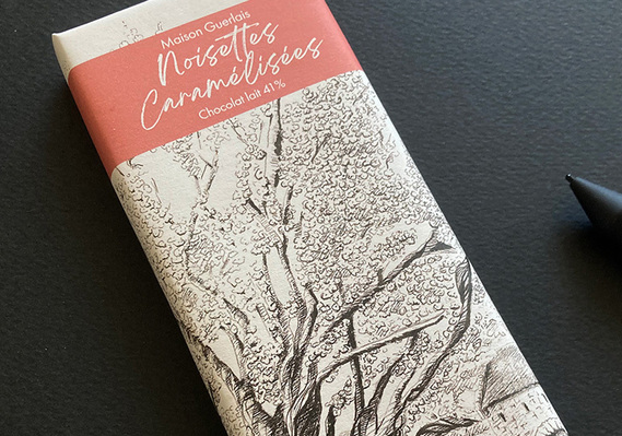 Vincent Guerlais - Tablette de chocolat - Packaging - Dessin sur mesure - atelier Blanc papier - Célia Charrier