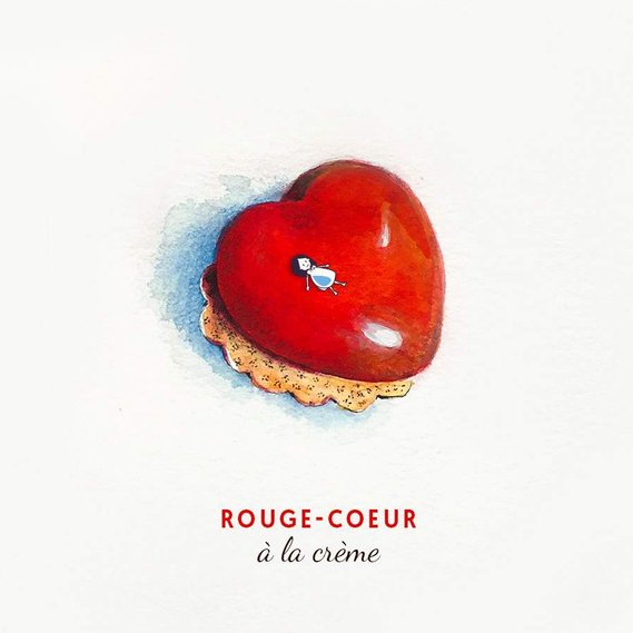 Rouge coeur à la crème - Collection Gourmandises - Papeterie - Atelier Blanc papier - 10€ à l'unité / 26€ en trio.