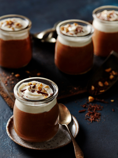 chocolate moouse with a scattering of chocolate, perfect for editorial, advertising and restaurant food photography, shot by food photographer, Sid Ali