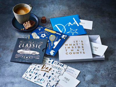 M&S fathers day shot showcasing giftcards, perfect for editorial and restaurant food photography, shot by food photographer, Sid Ali