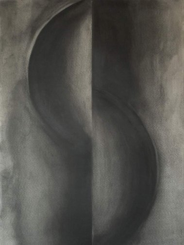 Schweizer Künstler, abstrakte Kunst, C. G. Diaz, Kohle mit Leinoel Natur, C. G. Diaz verwendet in seiner Kunst Gedichte von Paul Celan.