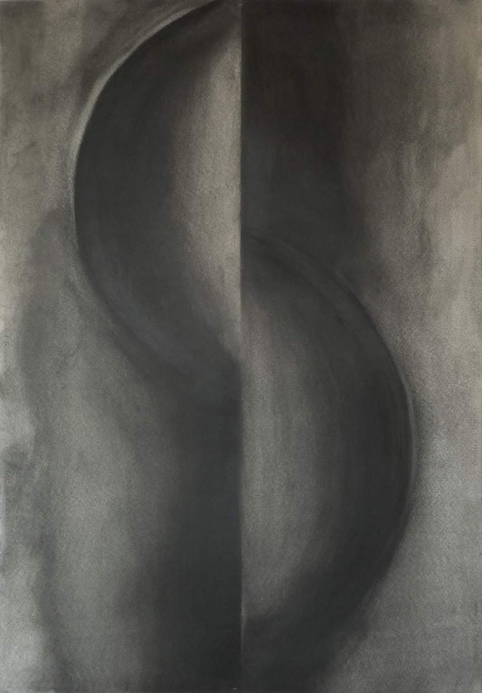 Schweizer Künstler, abstrakte Kunst, C. G. Diaz, Kohle mit Leinoel Natur, C. G. Diaz verwendet in seiner Kunst Gedichte von Paul Celan.