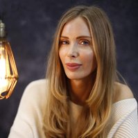 Personal Branding image of a woman with blonde hair against a studio background