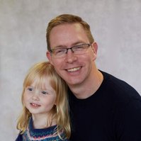 Dad and daughter family photograph in studio