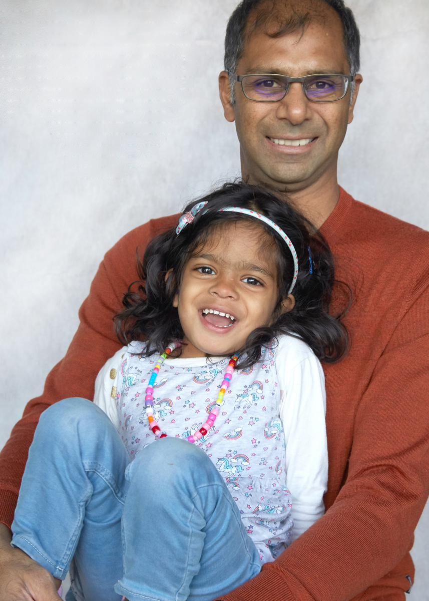 family Dad and daughter photograph in studio