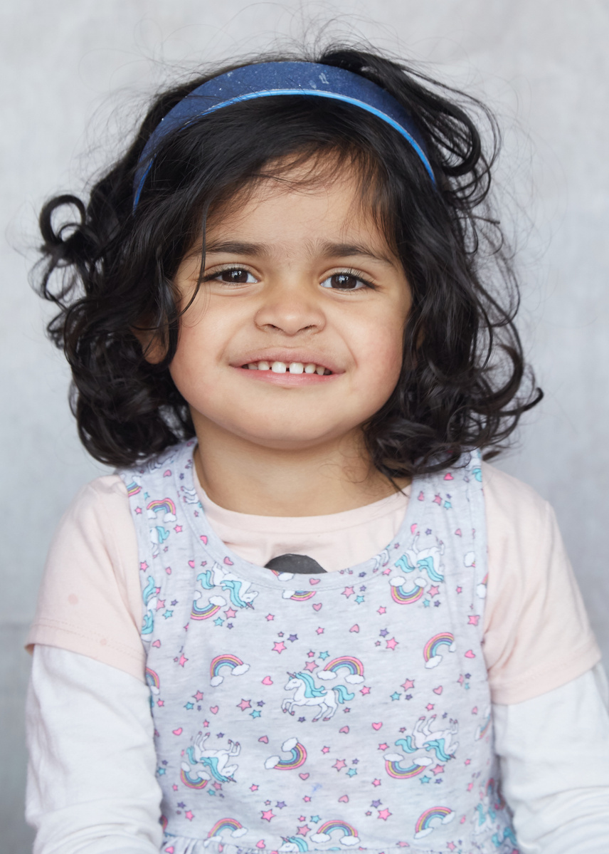 cute toddler girl in studio