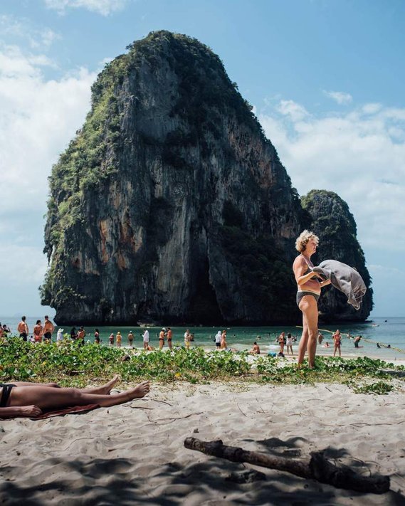 Tourists at Railay Beach in Thailand 