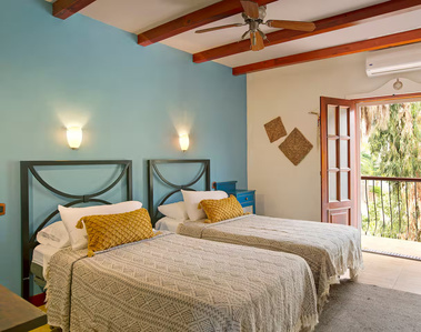 bedroom of the yoga retreat house in gran canaria