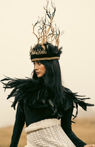 The Crow Queen based on a dream, she uses her driftwood crown in her portal magic featuring a Fenti leotard jumpsuit