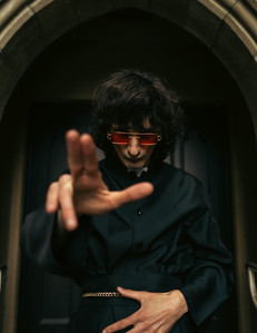 Position Nui advertising photography musician seventies vibes the hip priest the fall gothic church high fashion campaign, surreal photography, dream photography, los angeles portrait photographer, fantasy, stylized headshots, zandervision zander fieschko