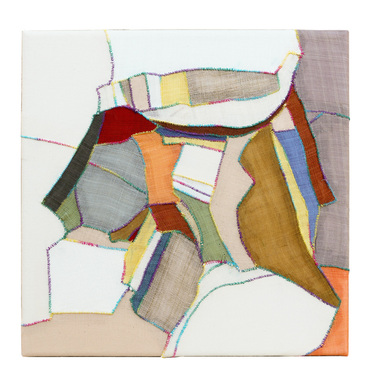 Road: May Painting (2025)
10x10 in. hand-sewn textile on canvas
