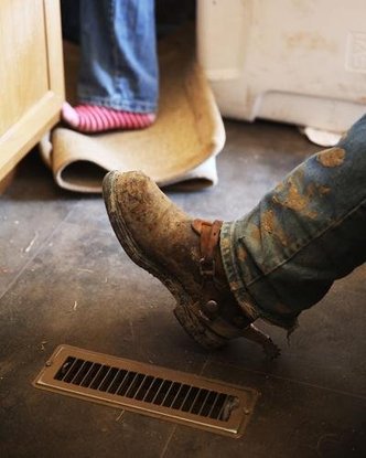 Despite the hot, dry weather, mud was available enough to keep boots, jeans and some dropped phones caked in mud. The dogs wandered in and out of the trailer between naps in the shade, bringing in their own mud and hair to share with everyone.