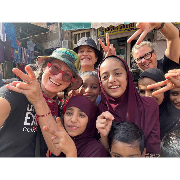 In Rajasthan, India with Komal Bedi Sohal, Sally Coggle and young friends 