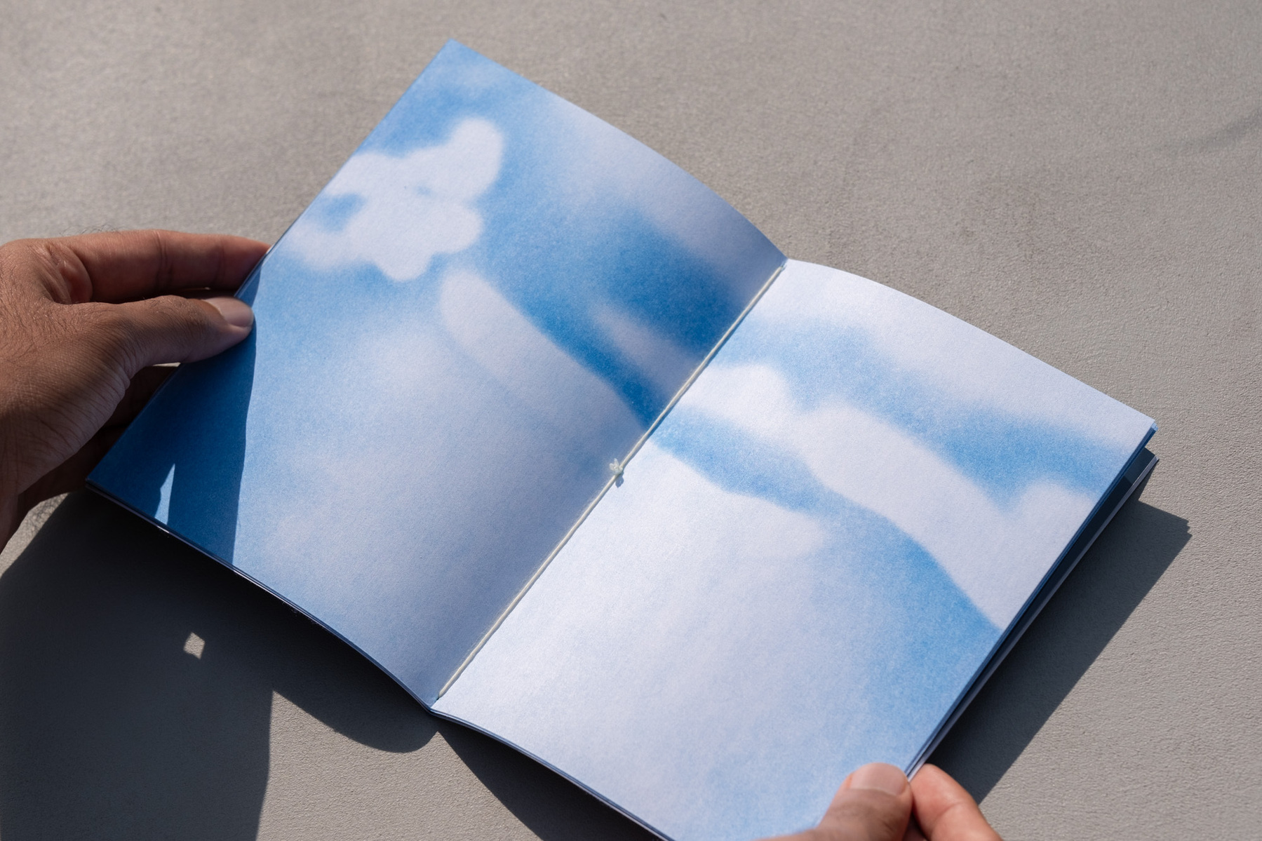 Book of a Cyanotype Risograph print Artist Book