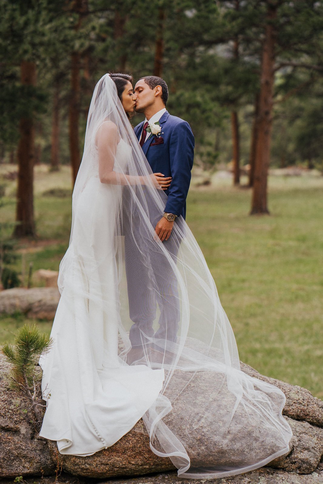 Bride and Groom photos at Della Terra Mountain Chateau, Estes Park, Colorado. 