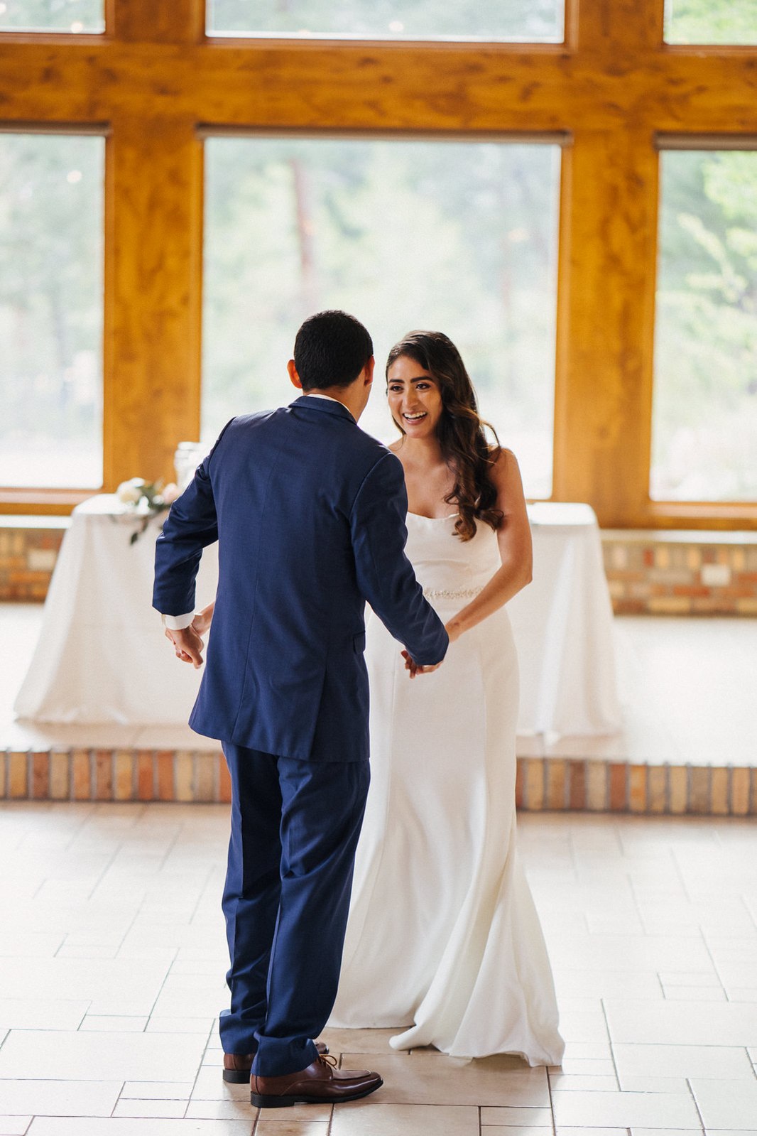 Bride and groom sharing first dance, Della Terra Mountain Chateau.