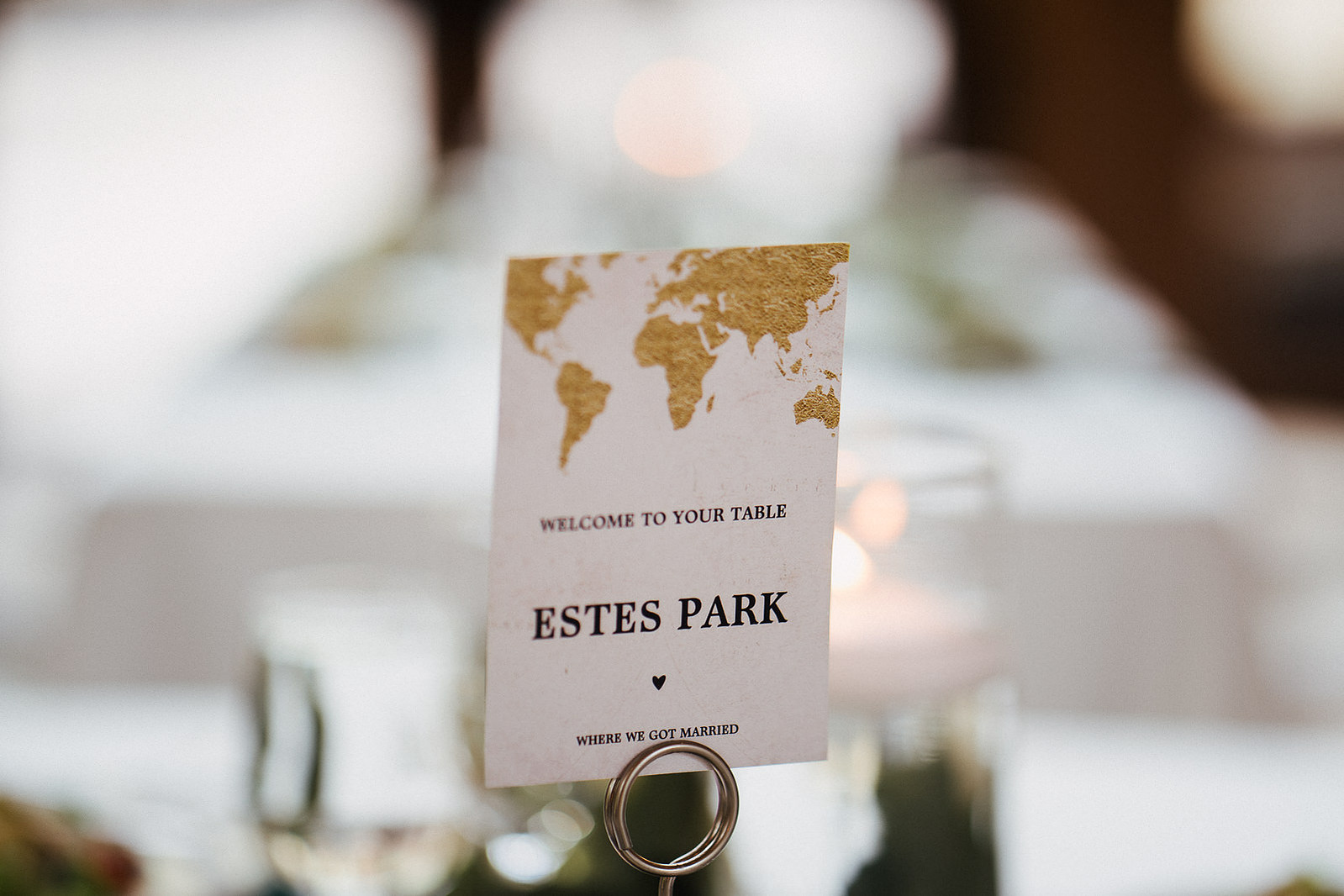Reception table, Della Terra Mountain Chateau.