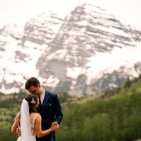 Mountain wedding moment photographed with the Sony a7III showing scenic image quality and atmosphere for a real-world Sony a7III review.