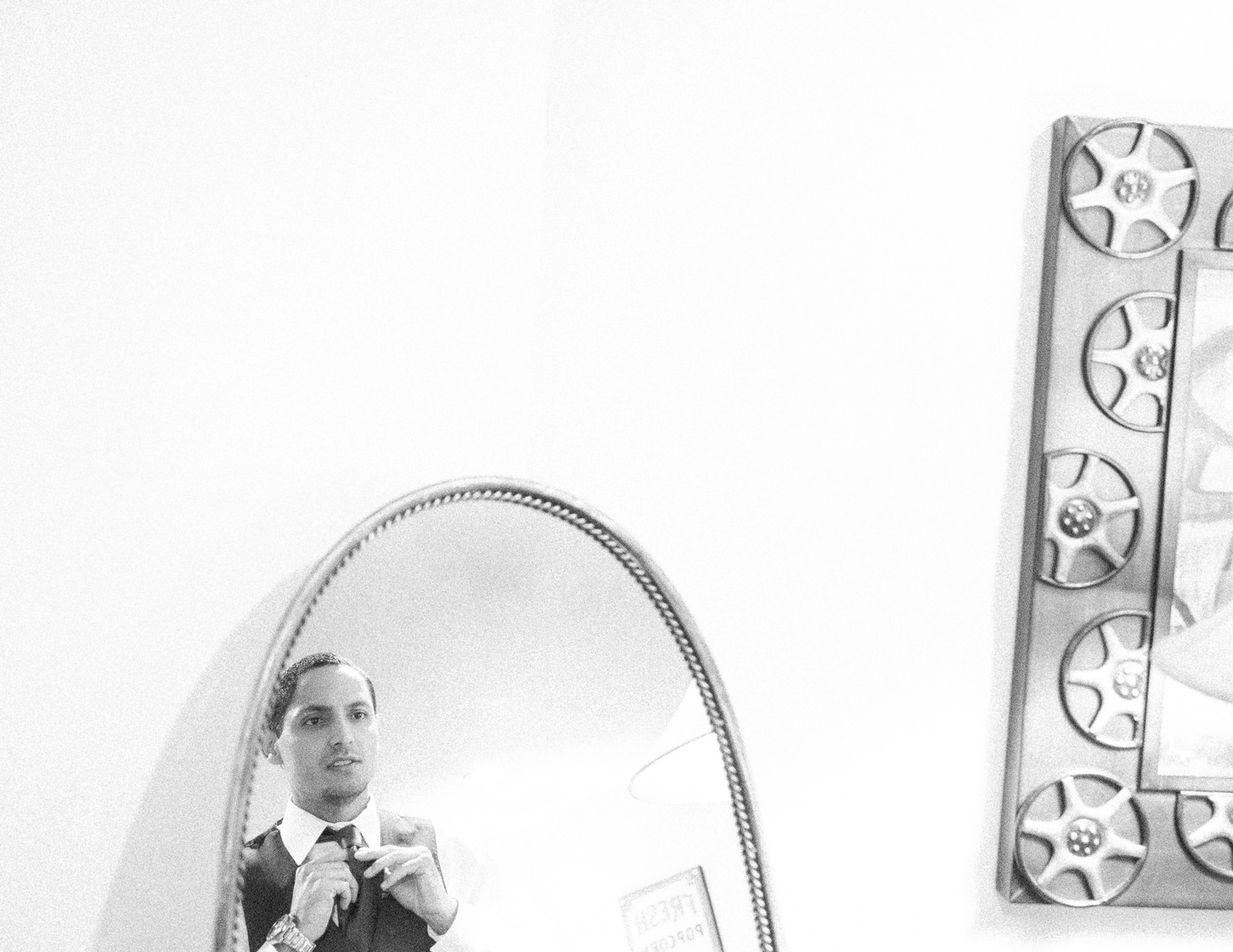 Groom Getting Ready at Della Terra Mountain Chateau.
