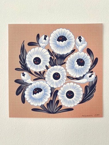 Happy Flowers smiling with friends