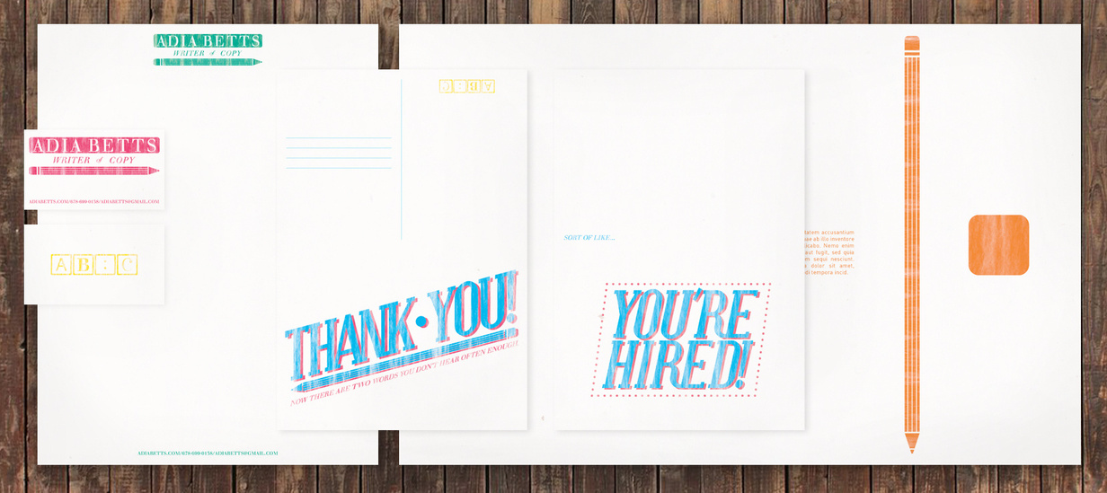 copy writer writing identity suite thank you card business letterhead portfolio