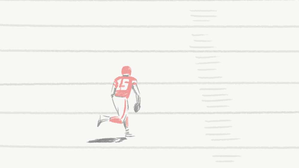 iveta karpathyova garcia the athletic mahomes illustration animation animator rotoscoping rotoscope nfl football sports tom brady studio take on me aha