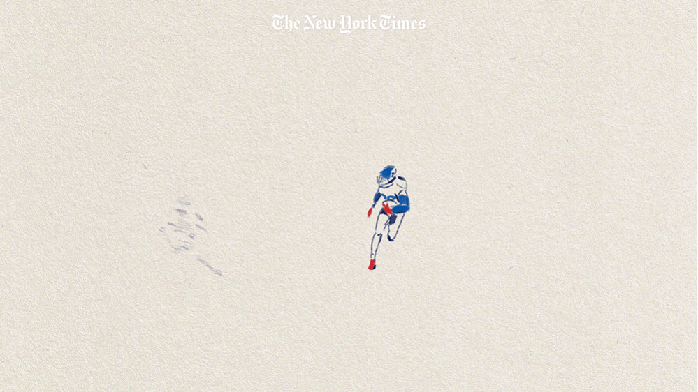 The New York Times NYTimes NYT Iveta Karpathyova garcia illustration illustrator artist sports nfl derrick henry animation animator rotoscoping rotoscope hand drawn football studio