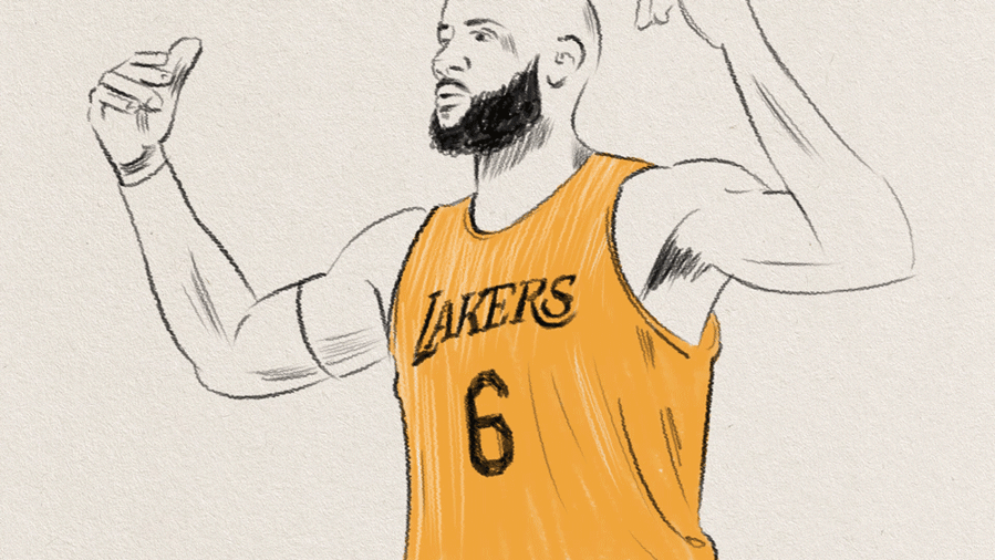 iveta karpathyova garcia animation animator studio illustration illustrator artist rotoscope rotoscoping espn gif lakers basketball nba bball hand drawn lebron james