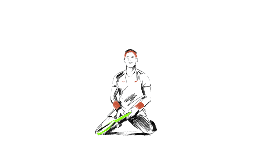 Iveta Karpathyova garcia Nadal rafael rafa animation 20 grand slam roland garros tennis rotoscope rotoscoping traditional hand drawn academy studio illustration art sport athlete sports nike court