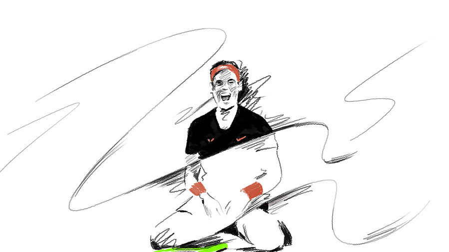 Iveta Karpathyova garcia Nadal rafael rafa animation 20 grand slam roland garros tennis rotoscope rotoscoping traditional hand drawn academy studio illustration art sport athlete sports nike court