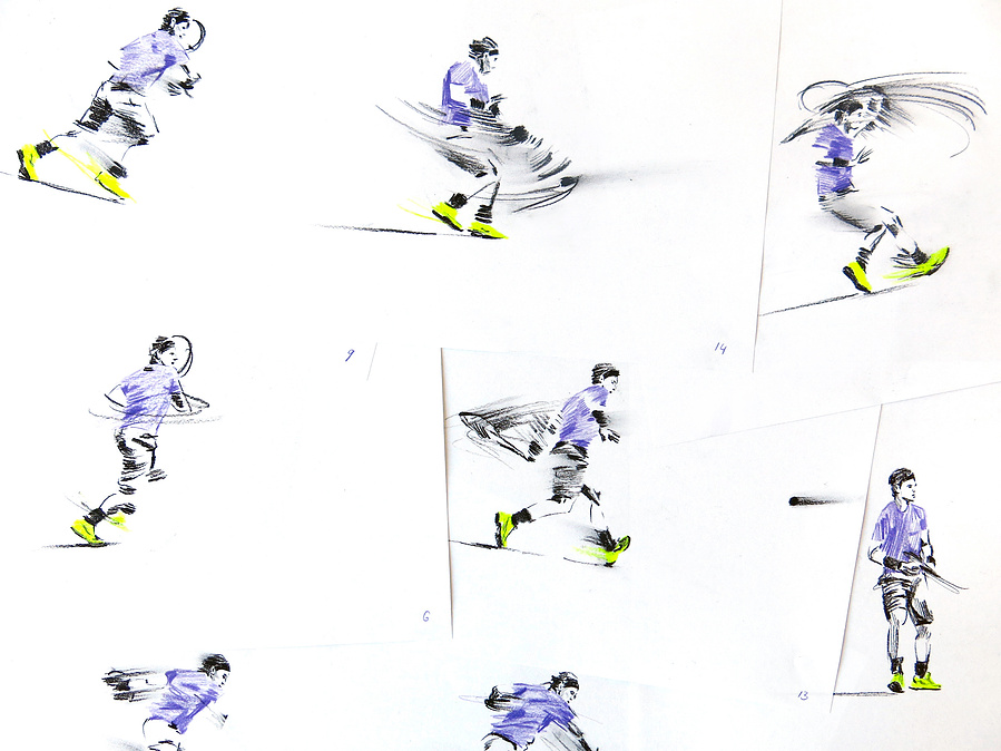 rafael nadal iveta karpathyova garcia tennis rafa sports nike court art creative direction animator illustrator california artist san francisco hand drawn rotoscope rotoscoping animation