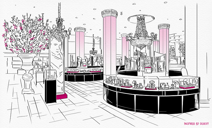 Iveta Karpathyova Ka illustration illustrator holt rrenfrew art artwork visual merchandising manual interior architecture interiors HR Canadian