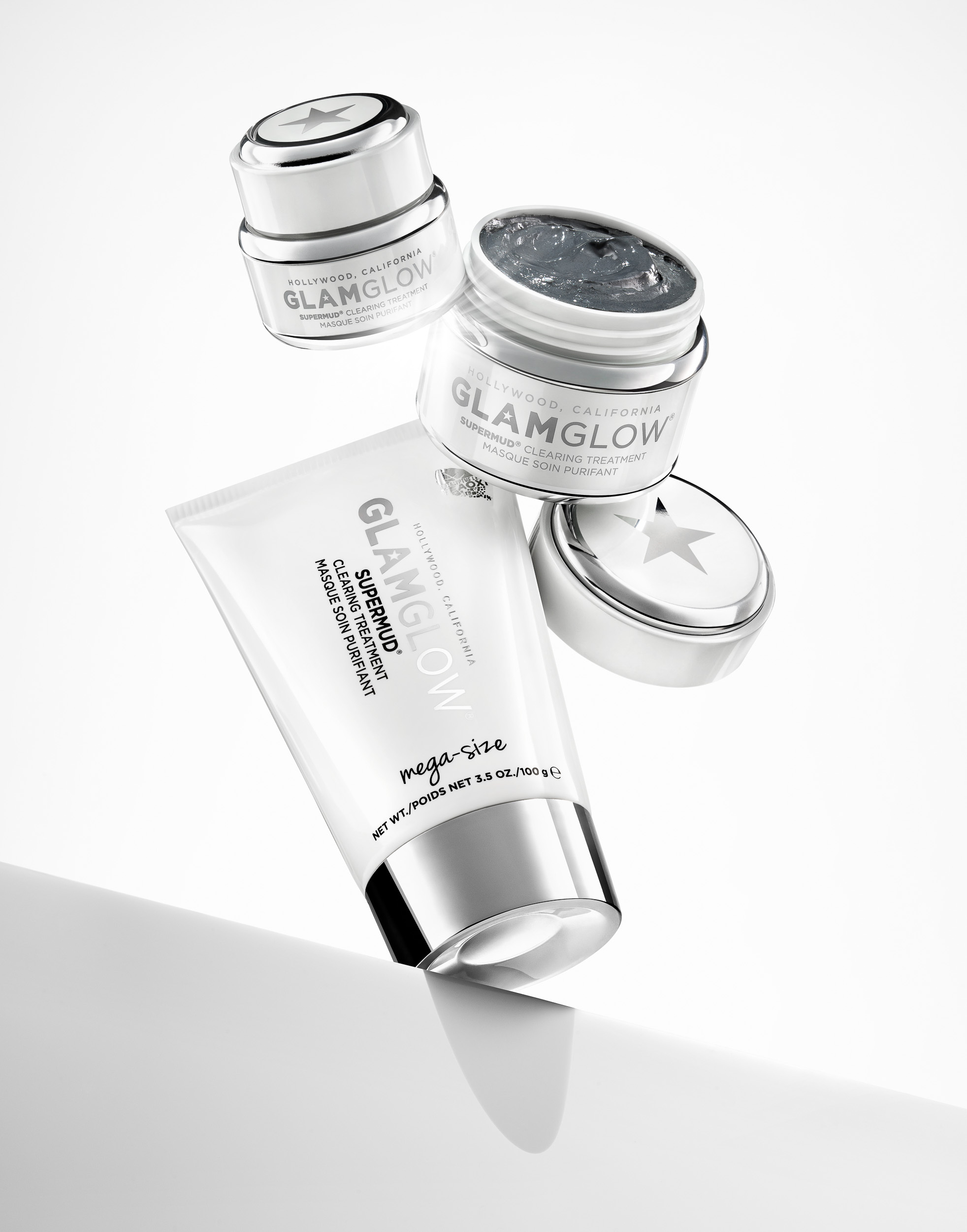Glamglow Megamud cosmetics and beauty photography by commercial, product & advertising photographer Timothy Hogan in the Los Angeles Studio