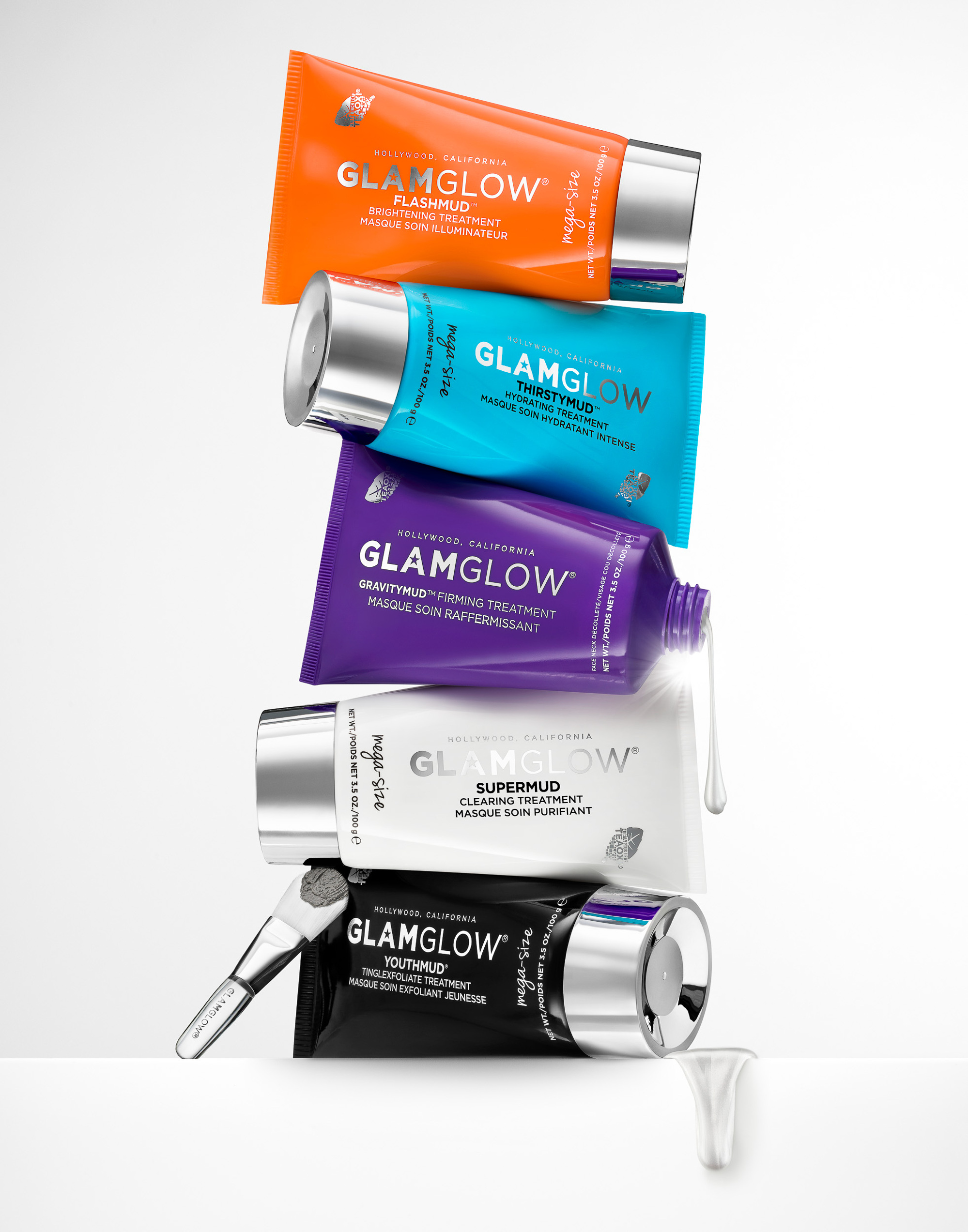 Glamglow Megamud cosmetics and beauty photography by still life photographer, commercial photographer, product photographer & advertising photographer Timothy Hogan in Los Angeles