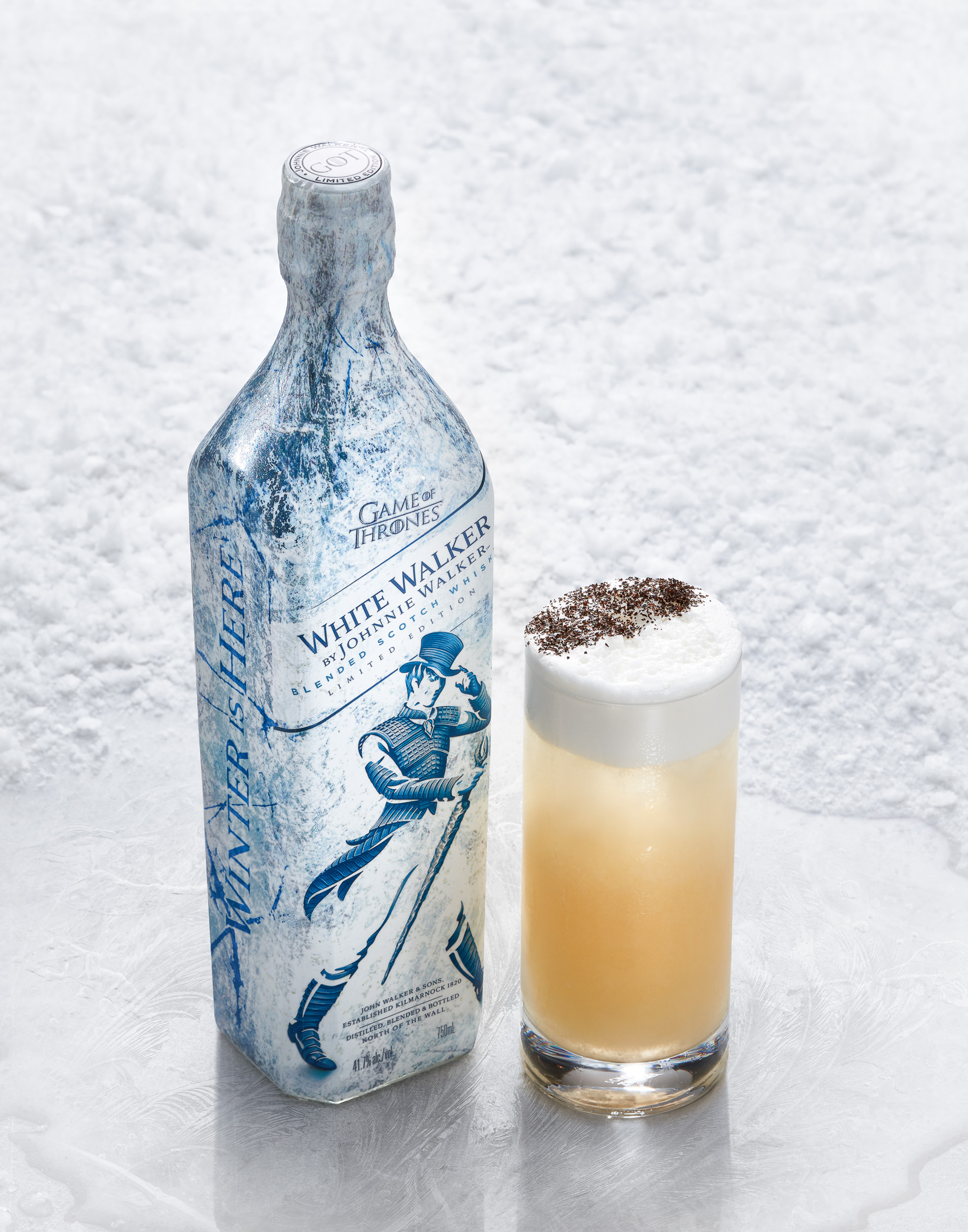 Johnnie Walker White Walker bottle and cocktail by beverage photographer Timothy Hogan. 

Beverages and alcohol product & advertising photography by Timothy Hogan Studio in Los Angeles