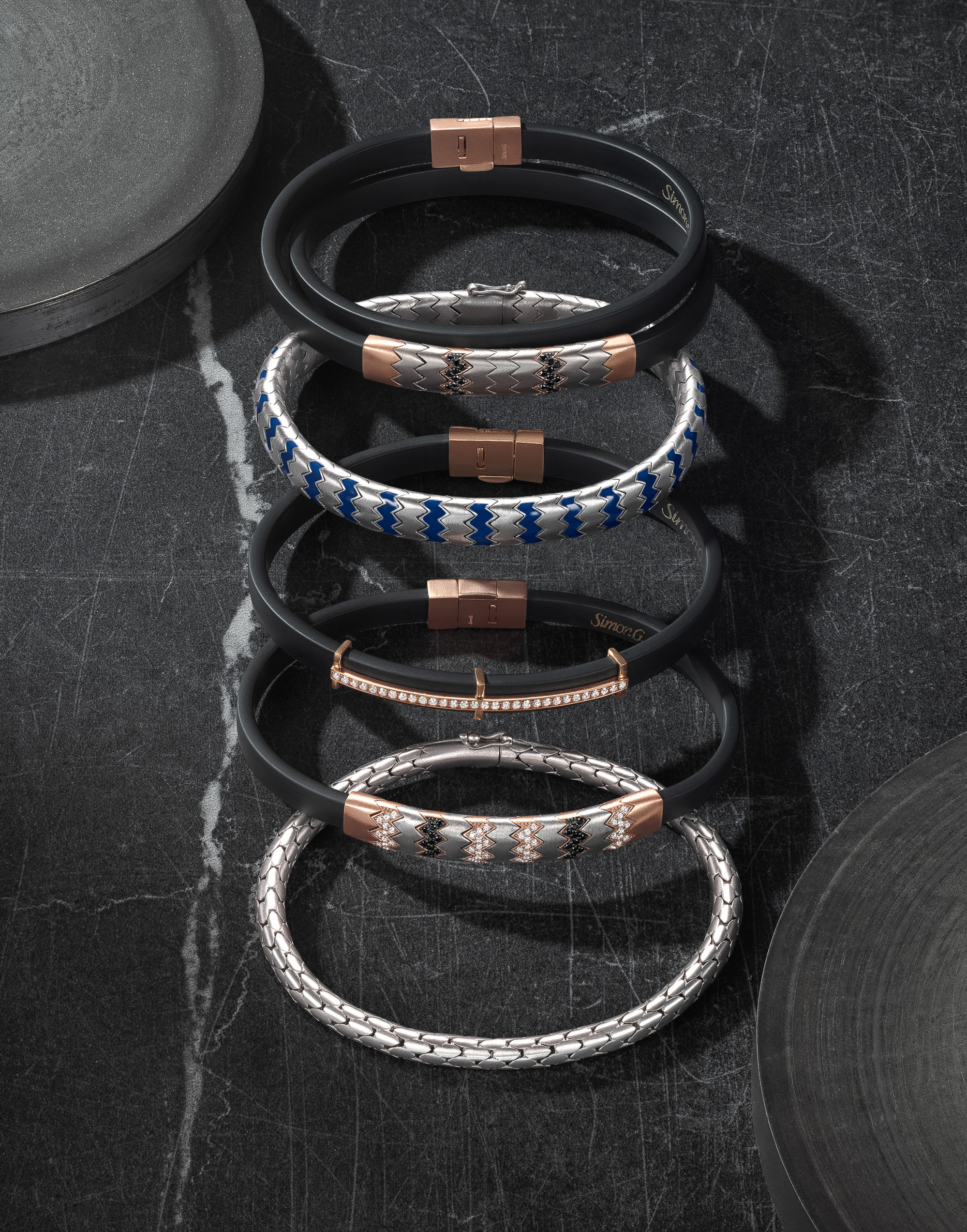 Simon G Men Jewelry photography by commercial product & advertising photographer Timothy Hogan in the Los Angeles studio