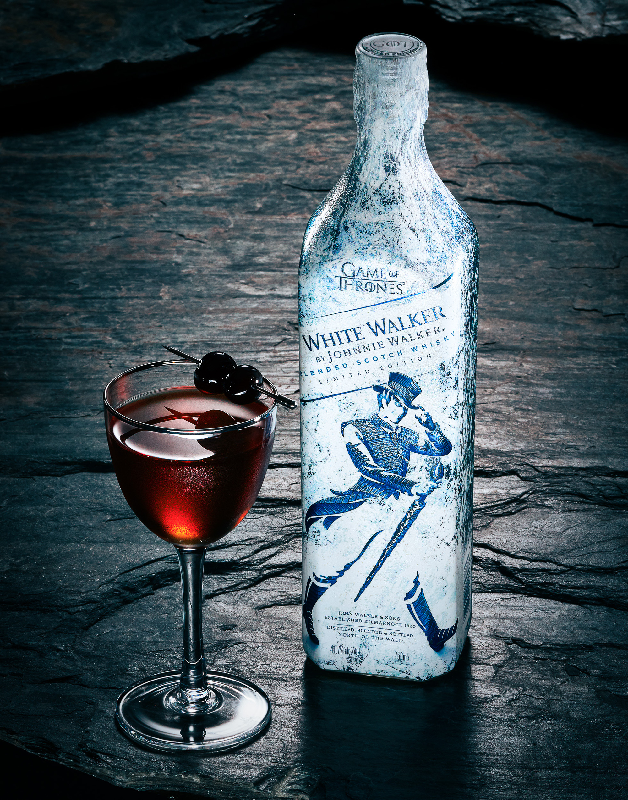 Johnnie Walker White Walker bottle and cocktail by beverage photographer Timothy Hogan. 

Beverages and alcohol product & advertising photography by Timothy Hogan Studio in Los Angeles