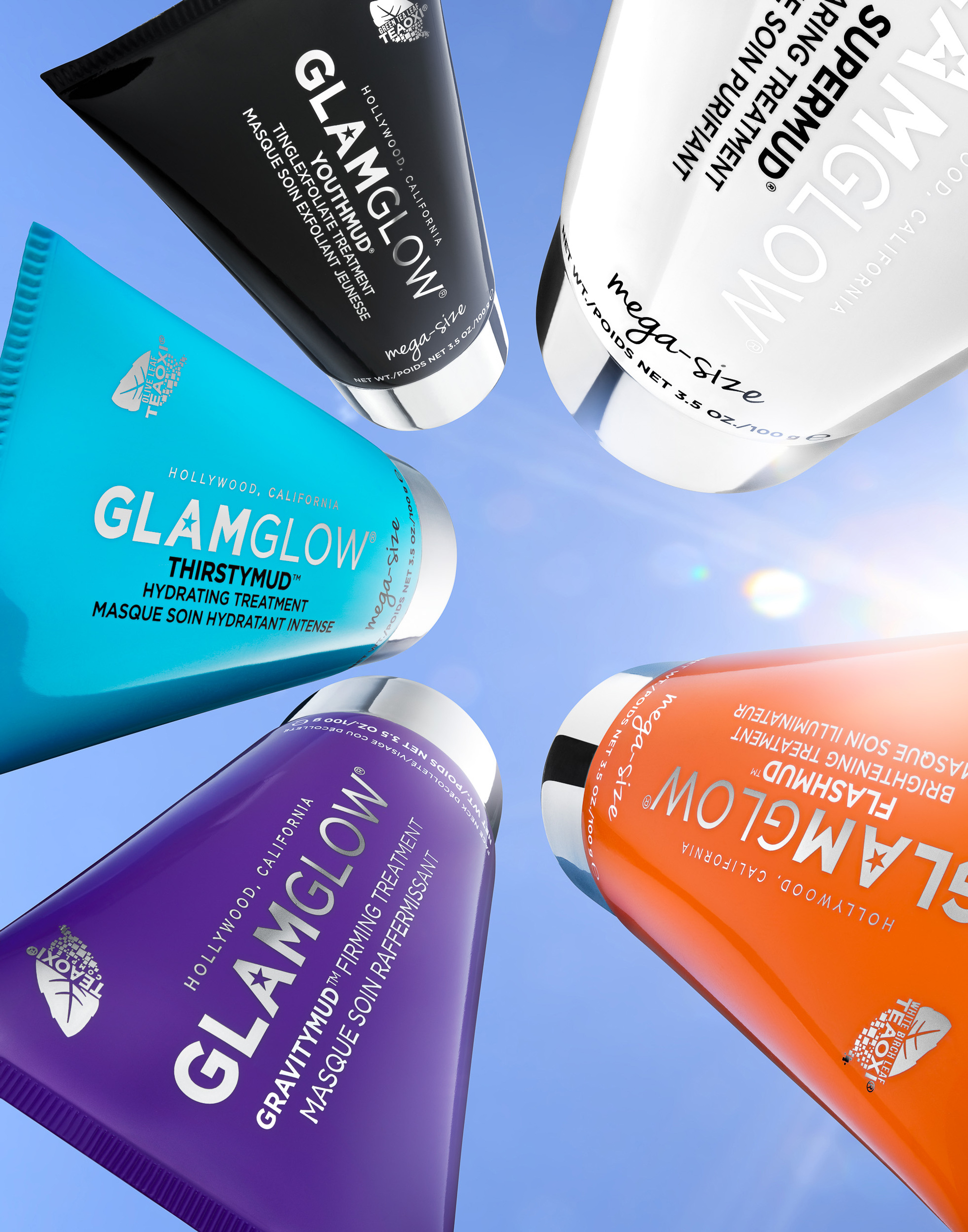 Glamglow Megamud cosmetics and beauty photography by commercial, product & advertising photographer Timothy Hogan in the Los Angeles Studio
