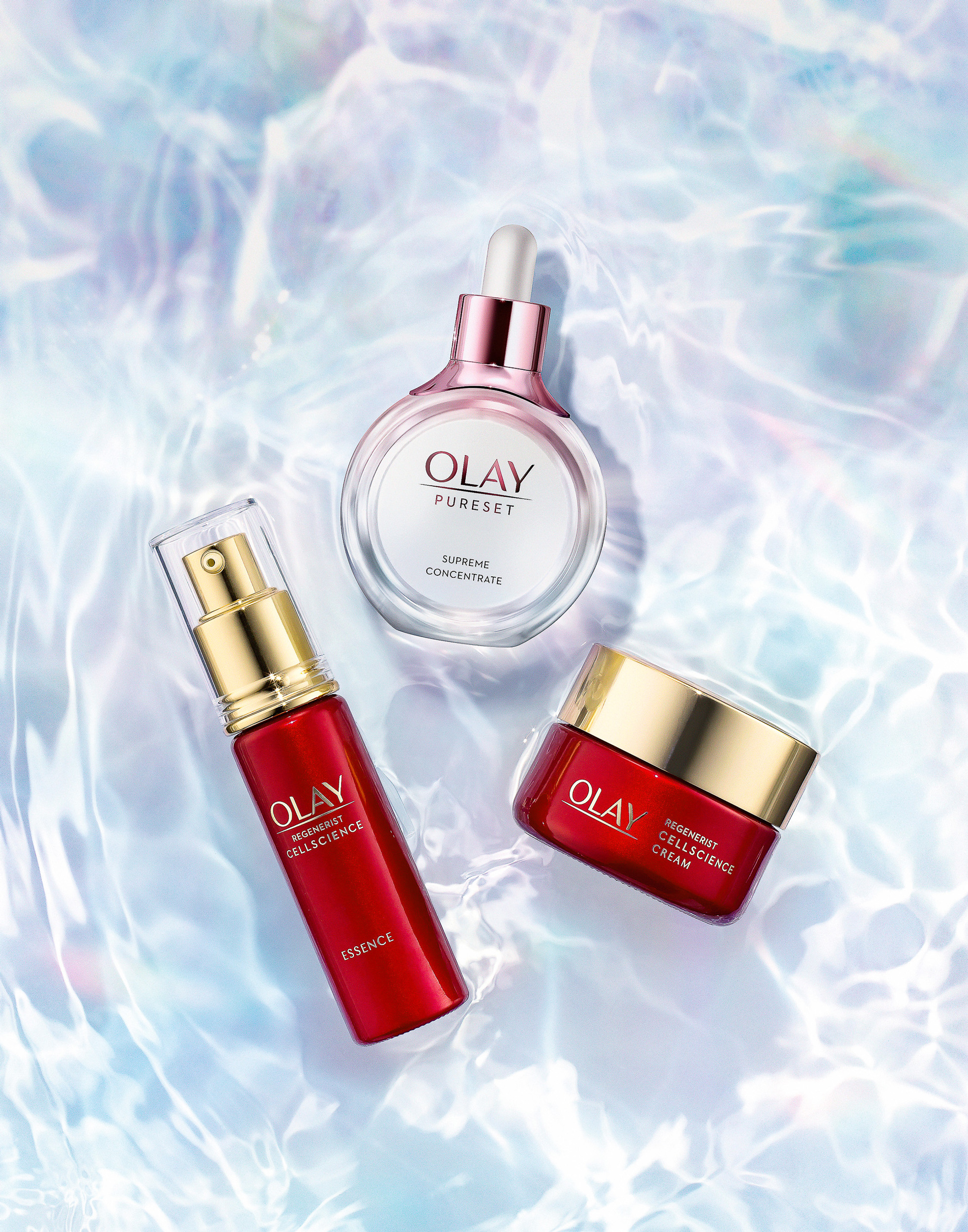 Olay cosmetics and beauty photography by commercial, product & advertising photographer Timothy Hogan in the Los Angeles Studio
