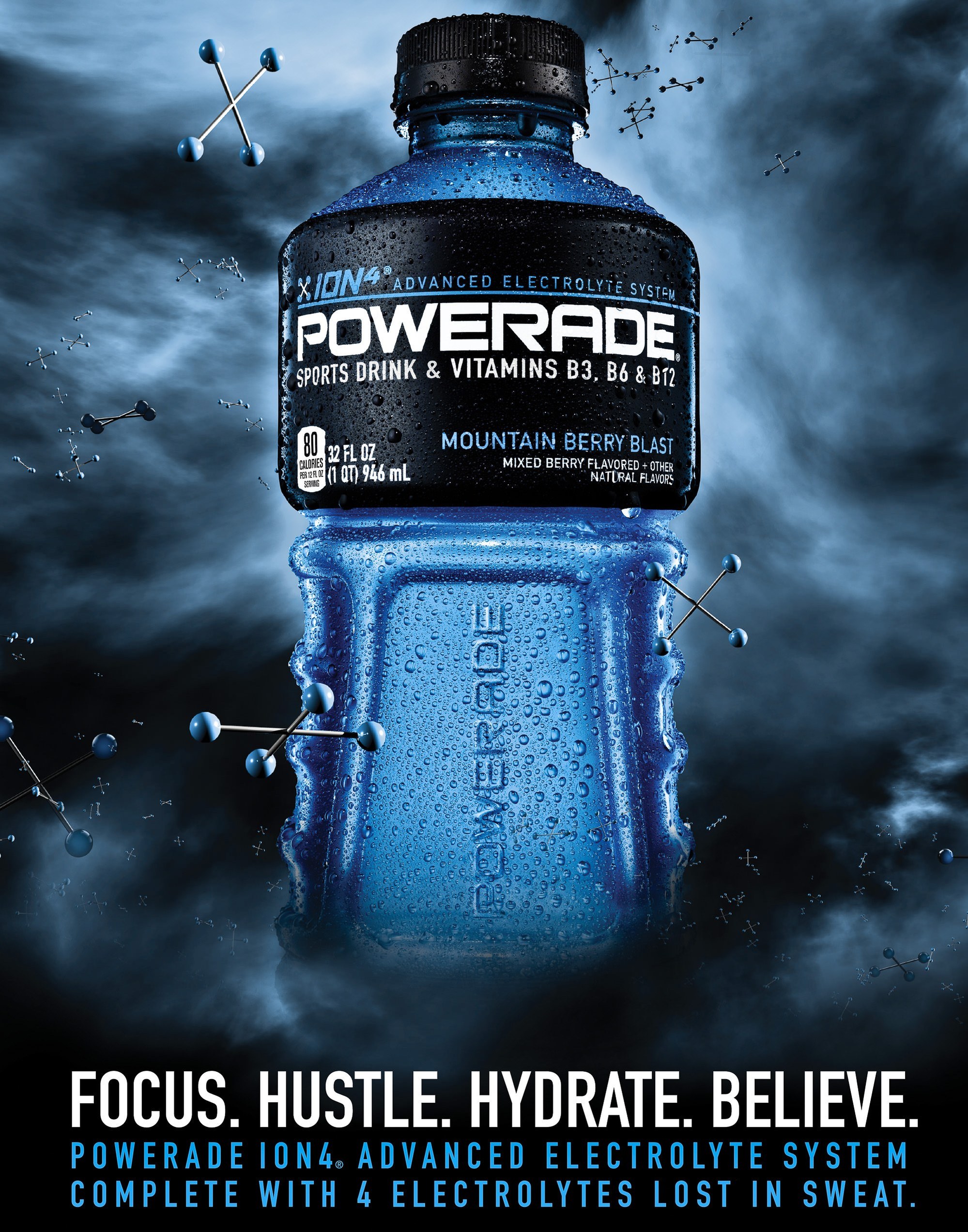 Powerade drink beverage  campaign Photography by commercial, product & advertising photographer Timothy Hogan in studio Los Angeles