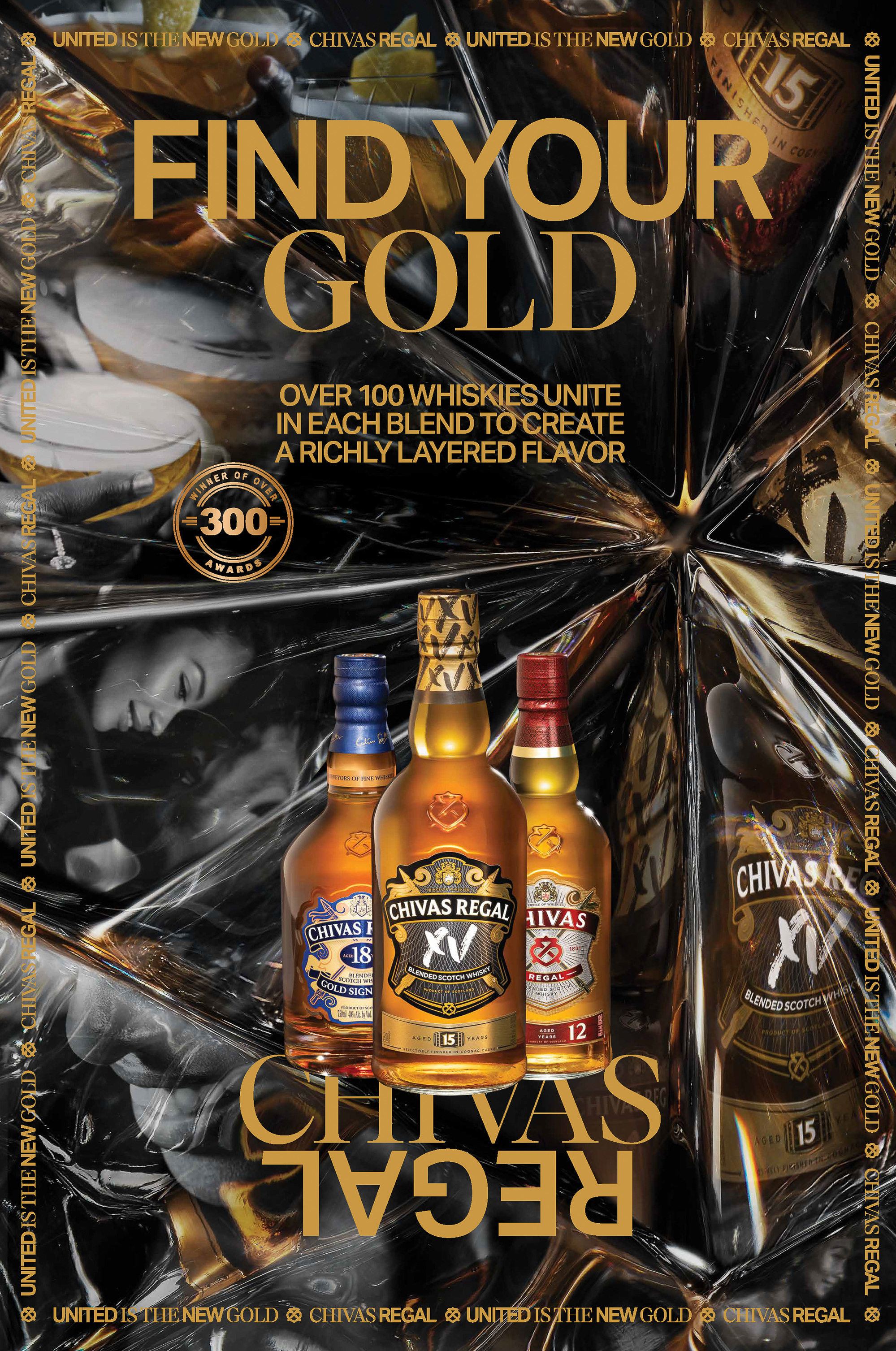 Chivas XV advertisement photographed by Timothy Hogan for Chivas Regal and Pernod Ricard in collaboration with McCann Advertising Agency, London.