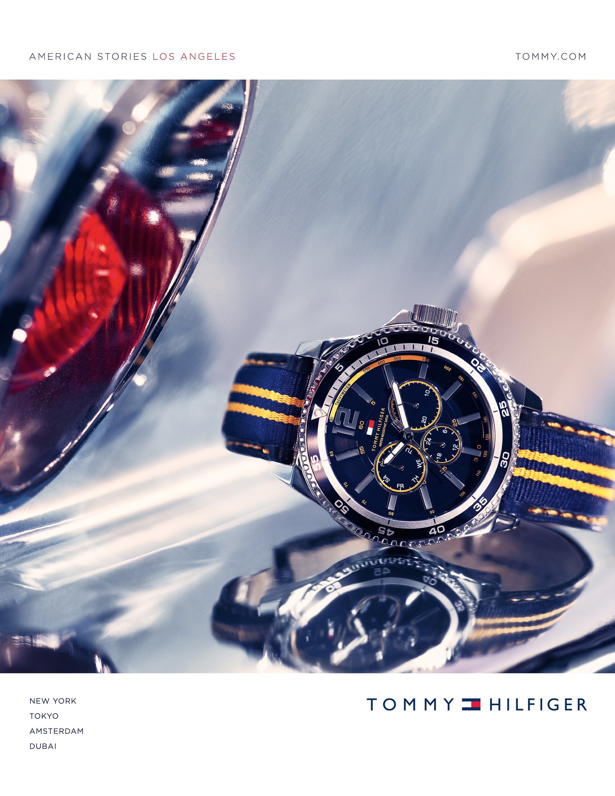 Tommy Hilfiger timepiece and watch campaign photography  by commercial, product & advertising photographer Timothy Hogan in studio Los Angeles