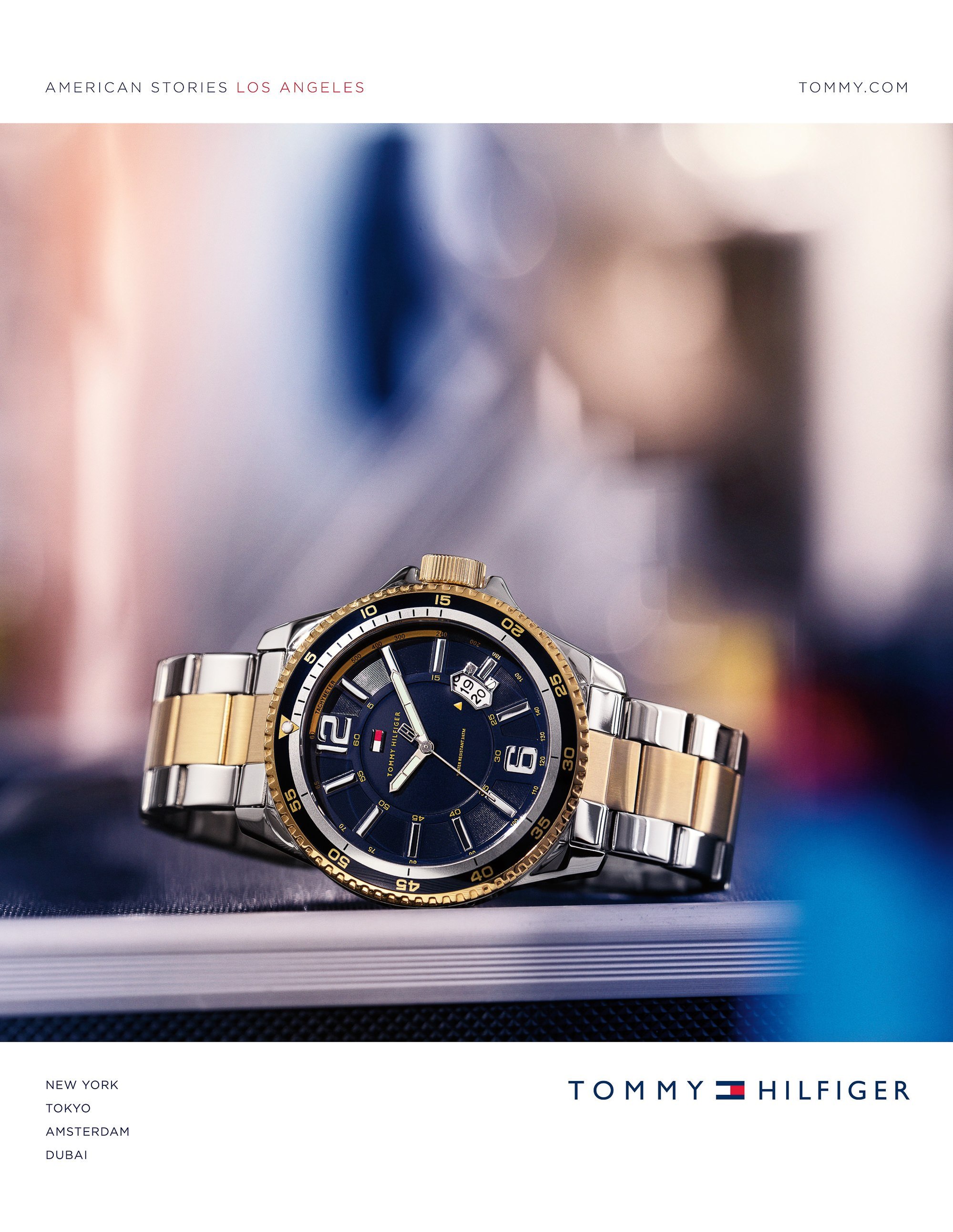 Commercial still life photography and product photography for timepiece and watch advertising campaigns by still life photographer, product photographer and commercial photographer Timothy Hogan in Los Angeles for Tommy Hilfiger