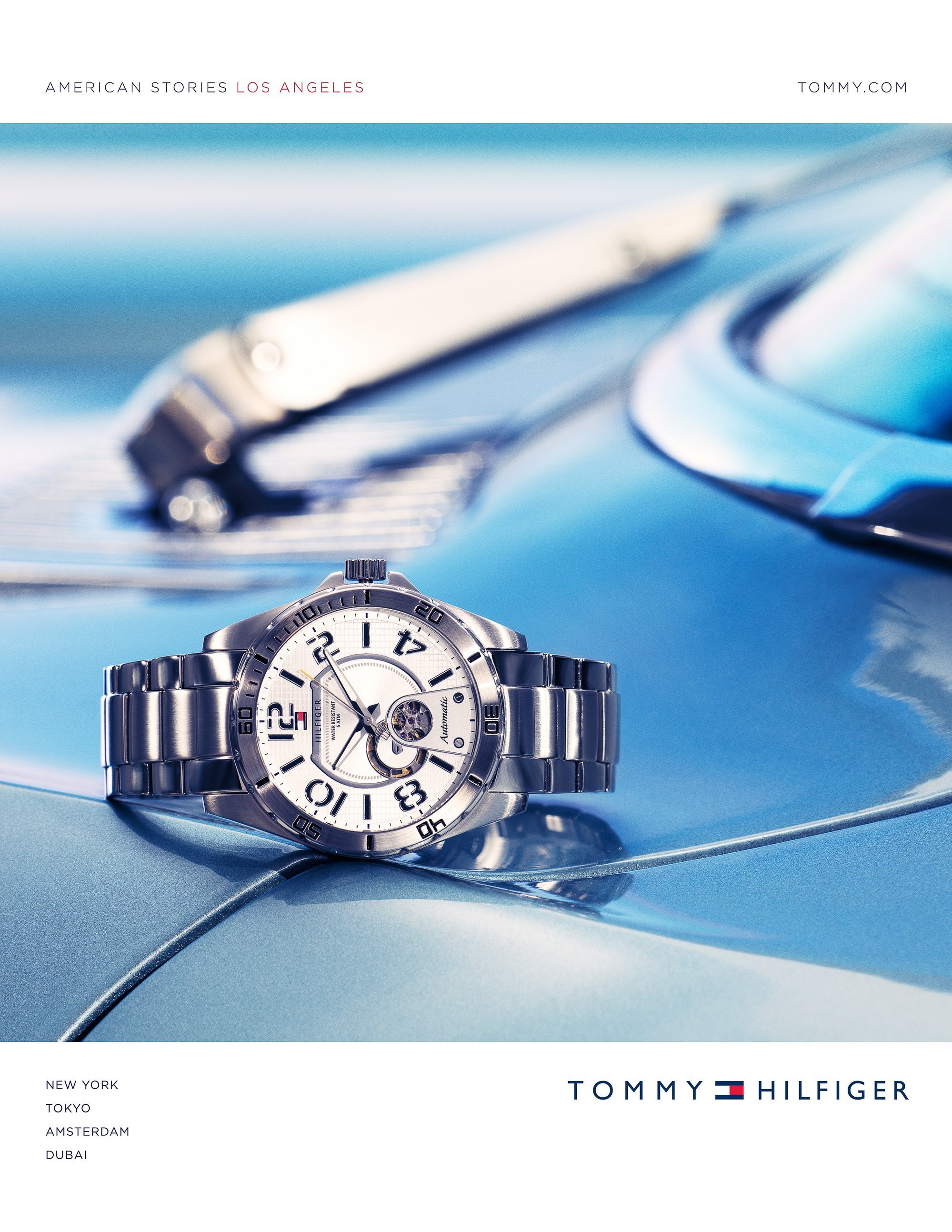 Tommy Hilfiger timepiece and watch campaign photography  by commercial, product & advertising photographer Timothy Hogan in studio Los Angeles