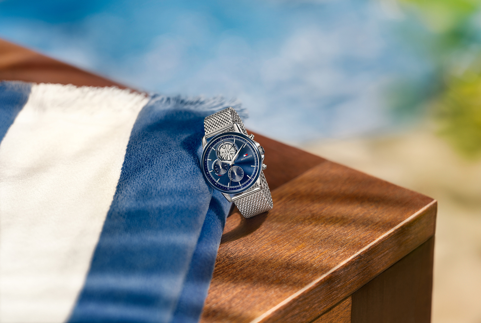Advertising campaign photography by commercial timepiece photographer Timothy hogan for Tommy Hilfiger in Los Angeles.