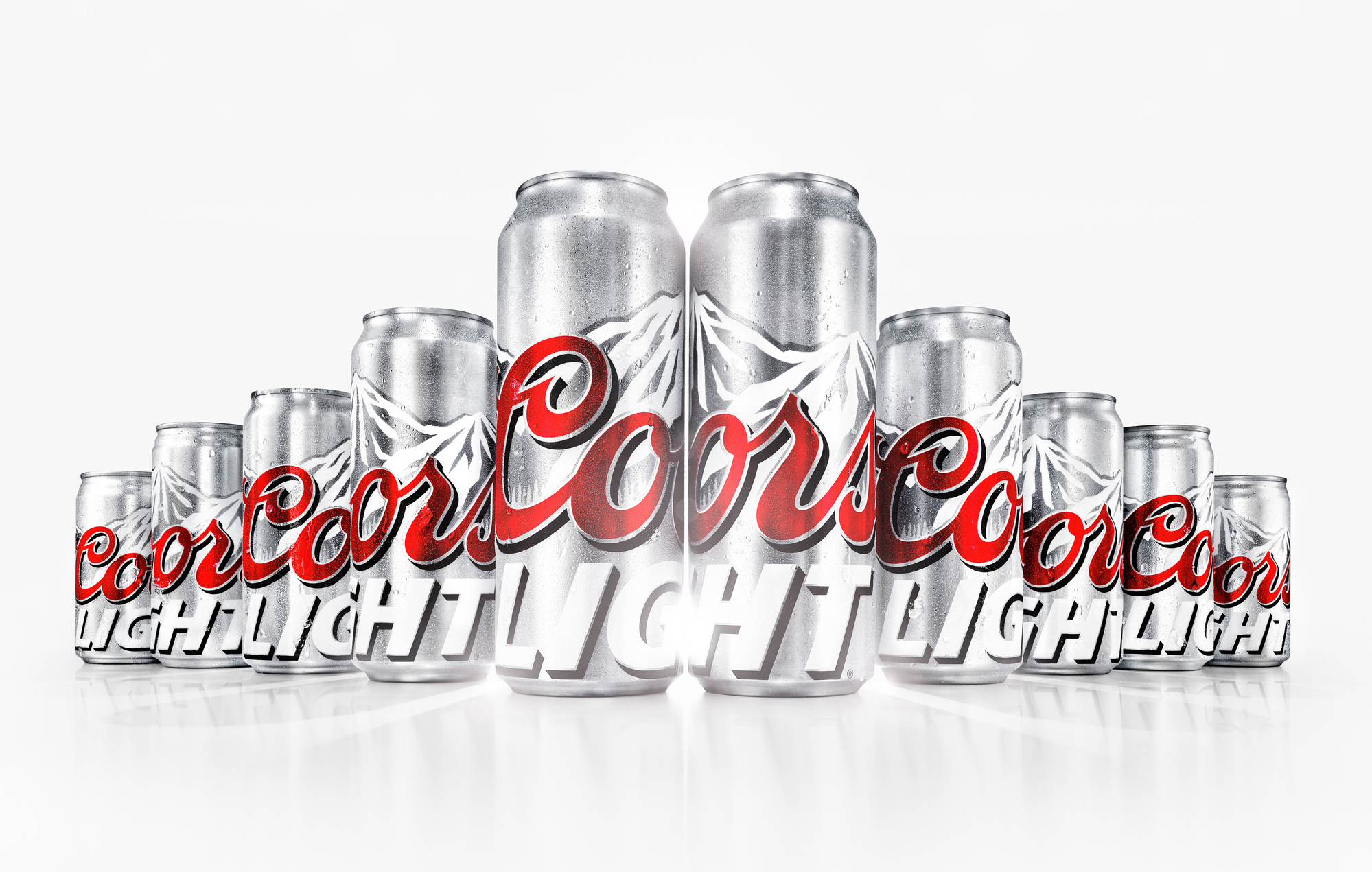 Coors Light Beer cans. Beverage & Liquor product advertising photography by Timothy Hogan Studio in Los Angeles